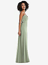 Side View Thumbnail - Sage Tie-Back Cutout Maxi Dress with Front Slit