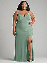 Alt View 1 Thumbnail - Seagrass Tie-Back Cutout Maxi Dress with Front Slit