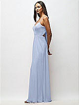 Alt View 2 Thumbnail - Sky Blue Tie-Back Cutout Maxi Dress with Front Slit