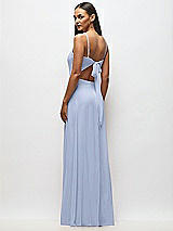 Alt View 3 Thumbnail - Sky Blue Tie-Back Cutout Maxi Dress with Front Slit