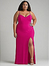 Alt View 1 Thumbnail - Think Pink Tie-Back Cutout Maxi Dress with Front Slit