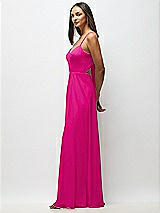 Alt View 2 Thumbnail - Think Pink Tie-Back Cutout Maxi Dress with Front Slit