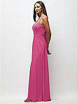 Alt View 2 Thumbnail - Tea Rose Tie-Back Cutout Maxi Dress with Front Slit