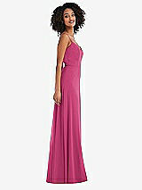 Side View Thumbnail - Tea Rose Tie-Back Cutout Maxi Dress with Front Slit