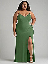 Alt View 1 Thumbnail - Vineyard Green Tie-Back Cutout Maxi Dress with Front Slit