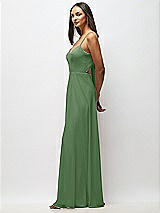 Alt View 2 Thumbnail - Vineyard Green Tie-Back Cutout Maxi Dress with Front Slit