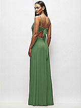 Alt View 3 Thumbnail - Vineyard Green Tie-Back Cutout Maxi Dress with Front Slit