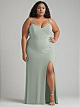 Alt View 1 Thumbnail - Willow Green Tie-Back Cutout Maxi Dress with Front Slit