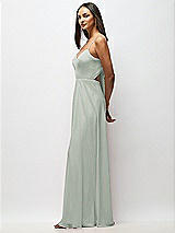 Alt View 2 Thumbnail - Willow Green Tie-Back Cutout Maxi Dress with Front Slit