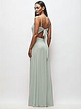 Alt View 3 Thumbnail - Willow Green Tie-Back Cutout Maxi Dress with Front Slit