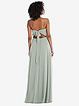 Rear View Thumbnail - Willow Green Tie-Back Cutout Maxi Dress with Front Slit