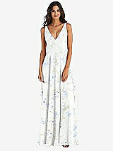 Alt View 3 Thumbnail - Bleu Garden Deep V-Neck Chiffon Maxi Dress