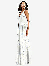 Alt View 4 Thumbnail - Bleu Garden Deep V-Neck Chiffon Maxi Dress