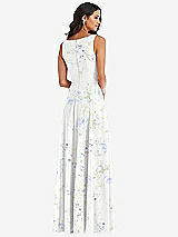 Alt View 5 Thumbnail - Bleu Garden Deep V-Neck Chiffon Maxi Dress