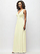 Alt View 7 Thumbnail - Butter Yellow Deep V-Neck Chiffon Maxi Dress