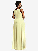 Rear View Thumbnail - Butter Yellow Deep V-Neck Chiffon Maxi Dress