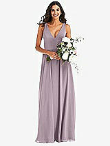 Alt View 2 Thumbnail - Lilac Dusk Deep V-Neck Chiffon Maxi Dress