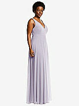 Side View Thumbnail - Moondance Deep V-Neck Chiffon Maxi Dress