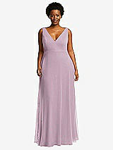 Front View Thumbnail - Suede Rose Deep V-Neck Chiffon Maxi Dress