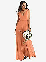 Alt View 1 Thumbnail - Sweet Melon Deep V-Neck Chiffon Maxi Dress