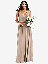 Alt View 2 Thumbnail - Topaz Deep V-Neck Chiffon Maxi Dress