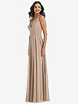 Alt View 4 Thumbnail - Topaz Deep V-Neck Chiffon Maxi Dress