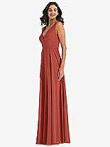 Alt View 4 Thumbnail - Amber Sunset Deep V-Neck Chiffon Maxi Dress