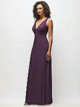 Alt View 7 Thumbnail - Aubergine Deep V-Neck Chiffon Maxi Dress