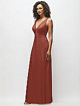 Alt View 7 Thumbnail - Auburn Moon Deep V-Neck Chiffon Maxi Dress