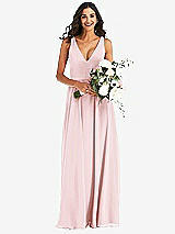 Alt View 2 Thumbnail - Ballet Pink Deep V-Neck Chiffon Maxi Dress