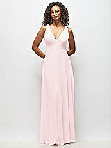 Alt View 6 Thumbnail - Ballet Pink Deep V-Neck Chiffon Maxi Dress