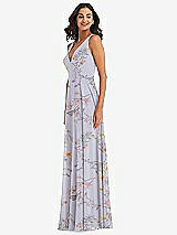 Alt View 4 Thumbnail - Butterfly Botanica Silver Dove Deep V-Neck Chiffon Maxi Dress