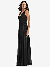 Alt View 4 Thumbnail - Black Deep V-Neck Chiffon Maxi Dress