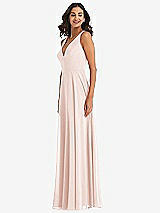 Alt View 4 Thumbnail - Blush Deep V-Neck Chiffon Maxi Dress