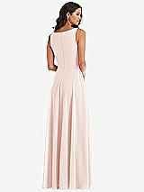 Alt View 5 Thumbnail - Blush Deep V-Neck Chiffon Maxi Dress