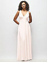Alt View 6 Thumbnail - Blush Deep V-Neck Chiffon Maxi Dress