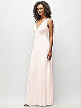 Alt View 7 Thumbnail - Blush Deep V-Neck Chiffon Maxi Dress