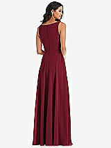 Alt View 5 Thumbnail - Burgundy Deep V-Neck Chiffon Maxi Dress