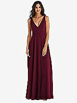 Alt View 3 Thumbnail - Cabernet Deep V-Neck Chiffon Maxi Dress