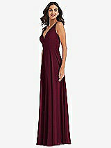 Alt View 4 Thumbnail - Cabernet Deep V-Neck Chiffon Maxi Dress