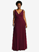 Front View Thumbnail - Cabernet Deep V-Neck Chiffon Maxi Dress