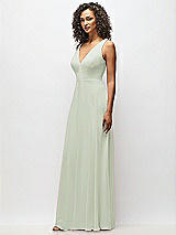 Alt View 7 Thumbnail - Celadon Deep V-Neck Chiffon Maxi Dress