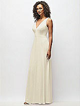 Alt View 7 Thumbnail - Champagne Deep V-Neck Chiffon Maxi Dress