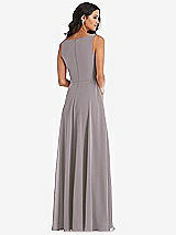 Alt View 5 Thumbnail - Cashmere Gray Deep V-Neck Chiffon Maxi Dress