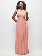 Alt View 6 Thumbnail - Desert Rose Deep V-Neck Chiffon Maxi Dress