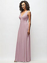 Alt View 7 Thumbnail - Dusty Rose Deep V-Neck Chiffon Maxi Dress