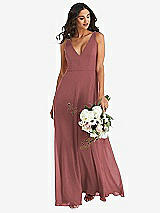 Alt View 1 Thumbnail - English Rose Deep V-Neck Chiffon Maxi Dress