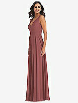 Alt View 4 Thumbnail - English Rose Deep V-Neck Chiffon Maxi Dress