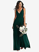 Alt View 1 Thumbnail - Evergreen Deep V-Neck Chiffon Maxi Dress