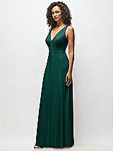 Alt View 7 Thumbnail - Evergreen Deep V-Neck Chiffon Maxi Dress